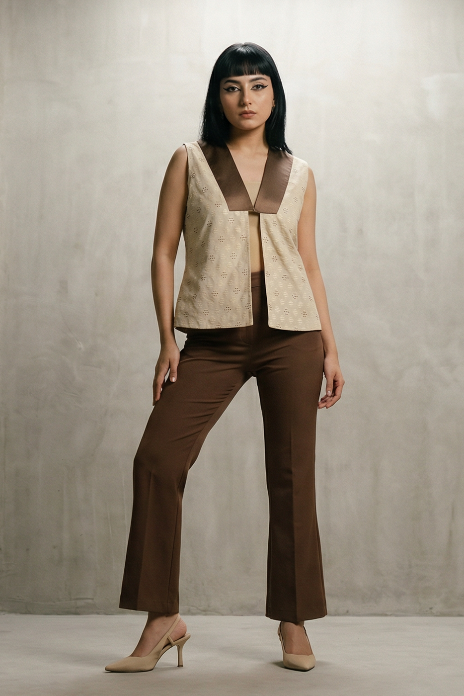 Colour blocking vest