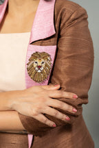 Open blazer with lion brooch - SSWAI