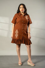 Asymmetric Shirt Dress - SSWAI