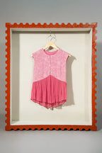 Embroidered vest with pleats - SSWAI