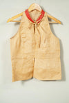 Mandrian collar muga silk top - SSWAI