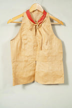 Mandrian collar muga silk top - SSWAI