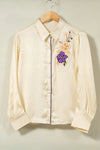 Shirt with floral applique - SSWAI