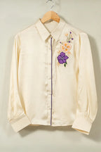 Shirt with floral applique - SSWAI