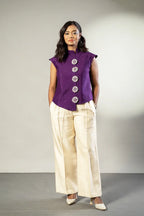 Mandarin collar top - SSWAI
