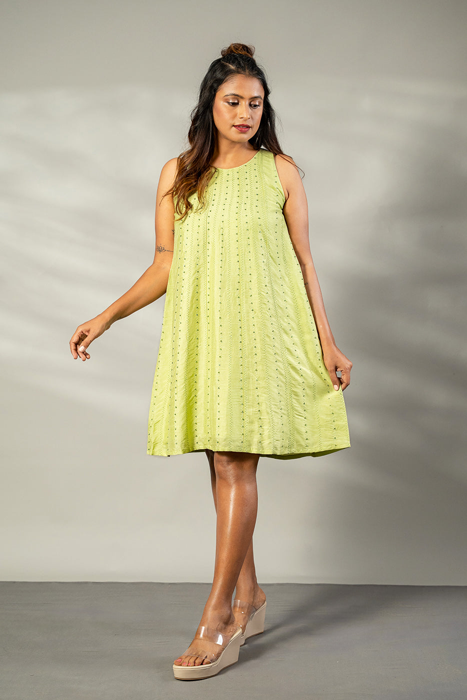 Panelled embroidered Dresss