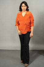 V-neck collared top - SSWAI