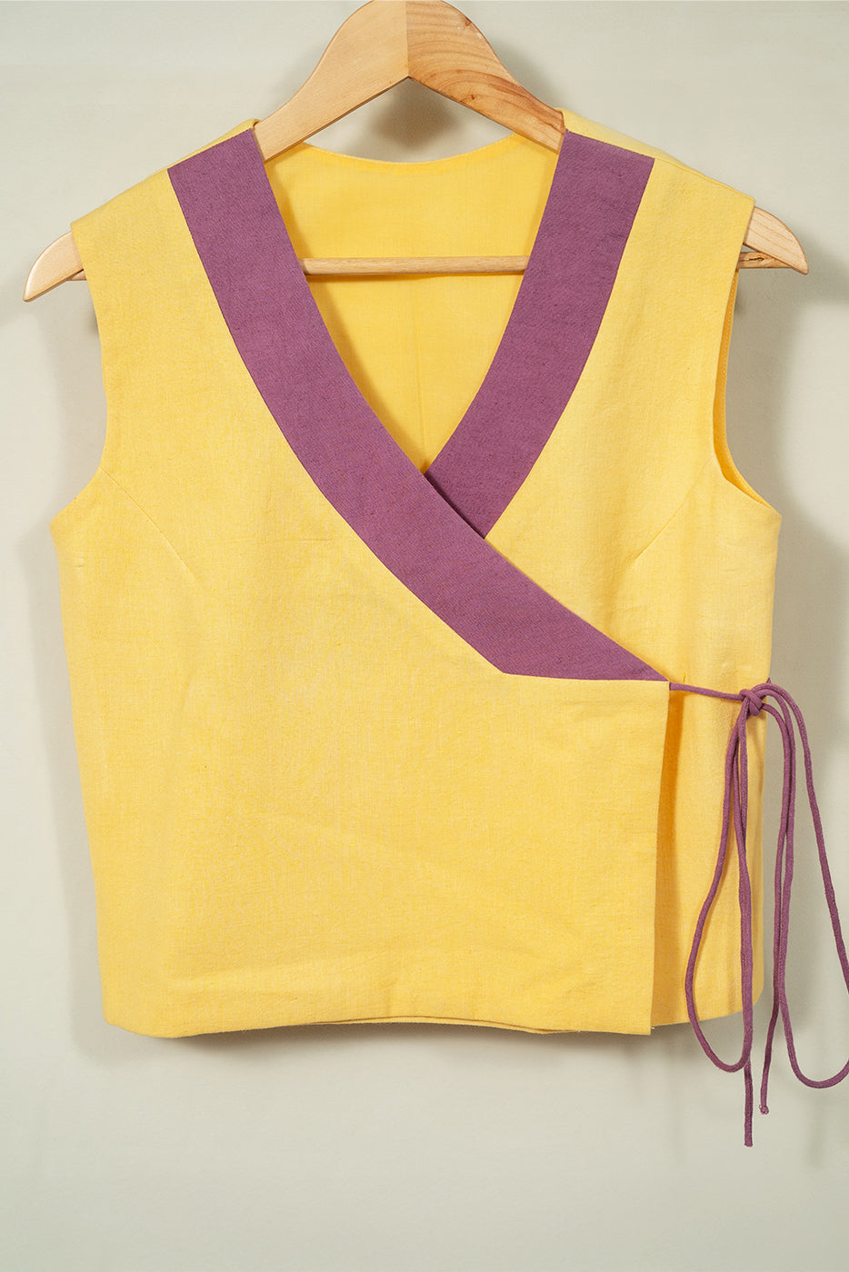 Wrap colour blocking top