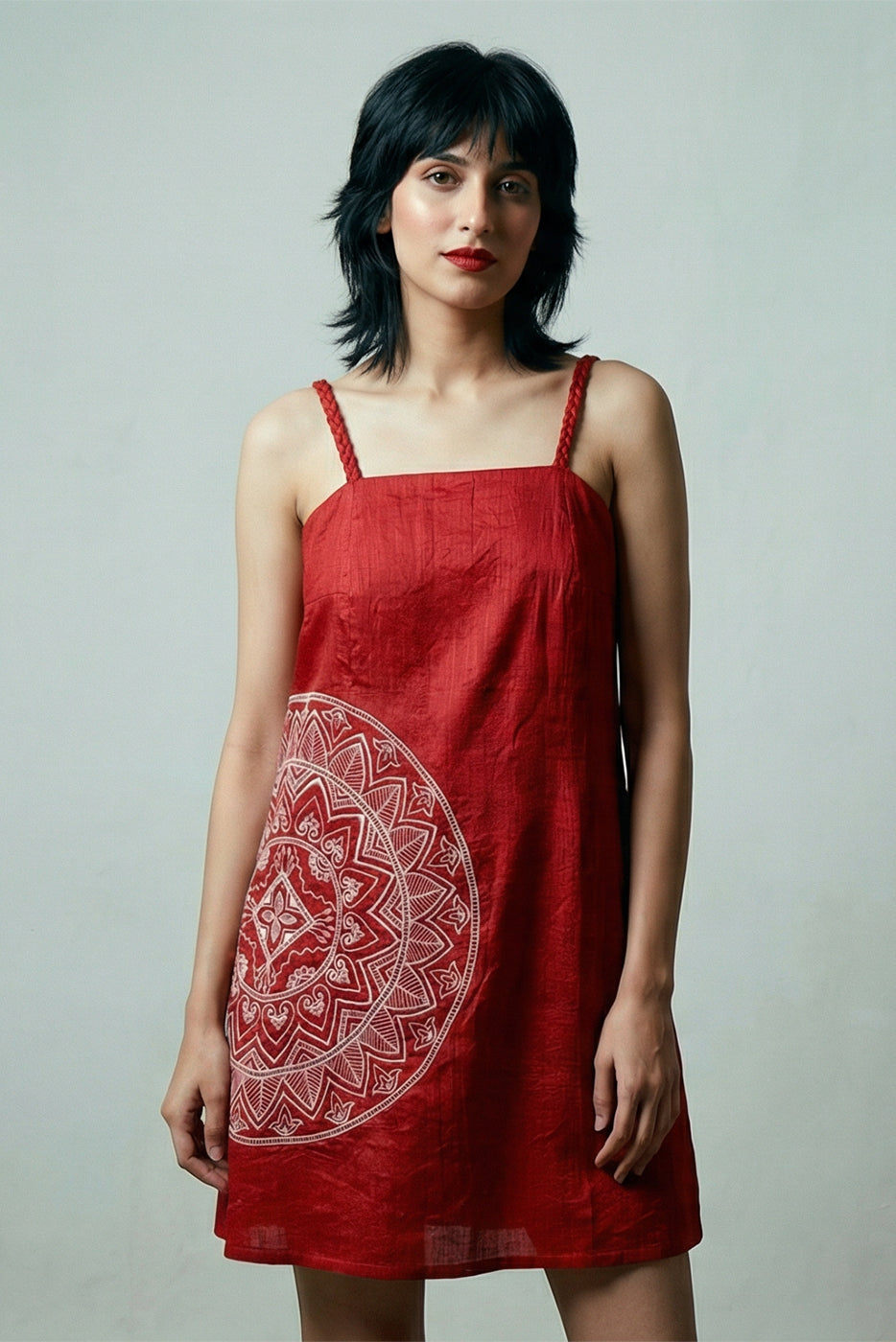 A-line japi embroidered dress