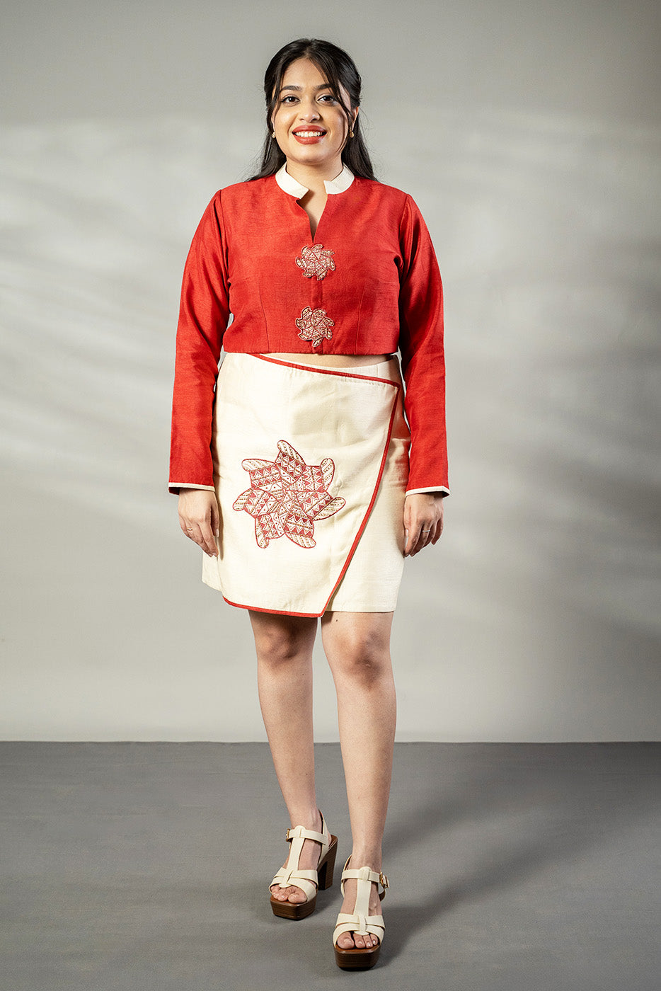 Pin wheel  embroidered co-ord