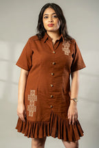 Asymmetric Shirt Dress - SSWAI
