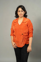 V-neck collared top - SSWAI