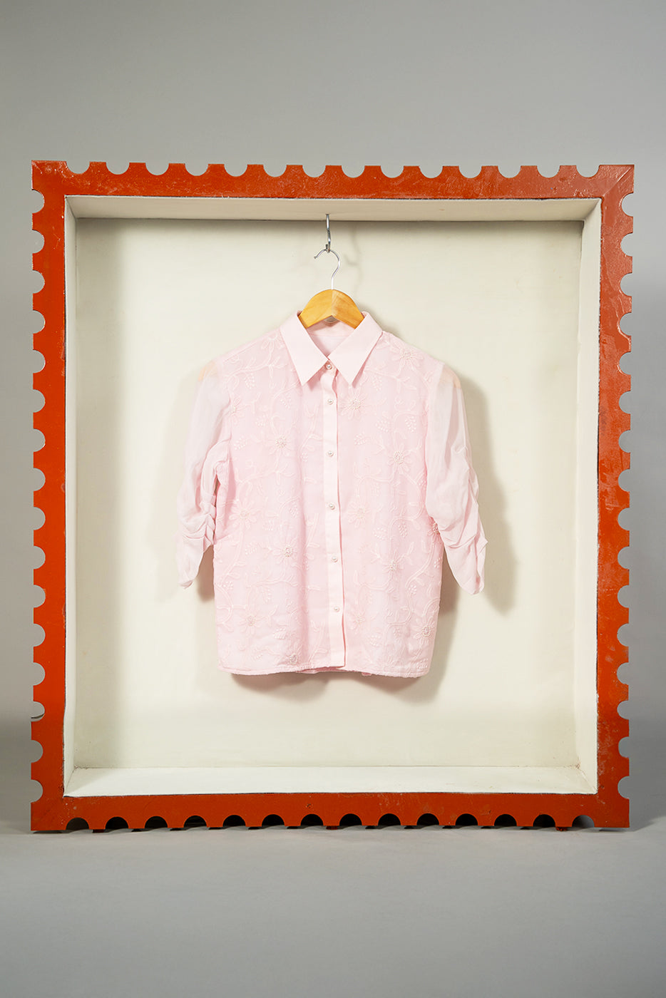 Embroidered georgette shirt