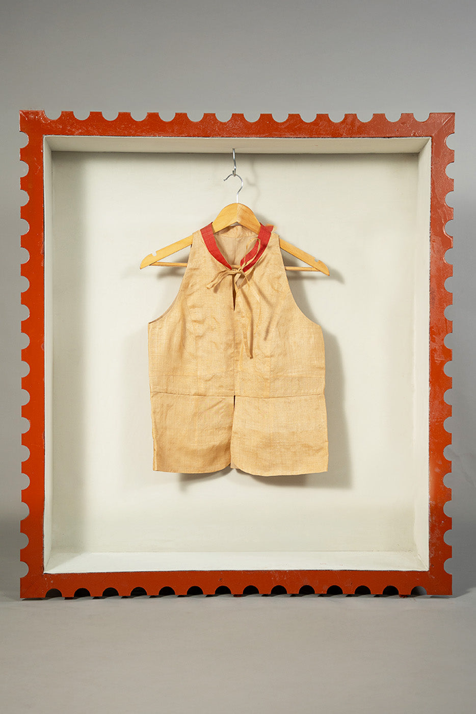 Mandrian collar muga silk top