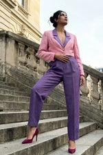Cropped colour blocking blazer - SSWAI