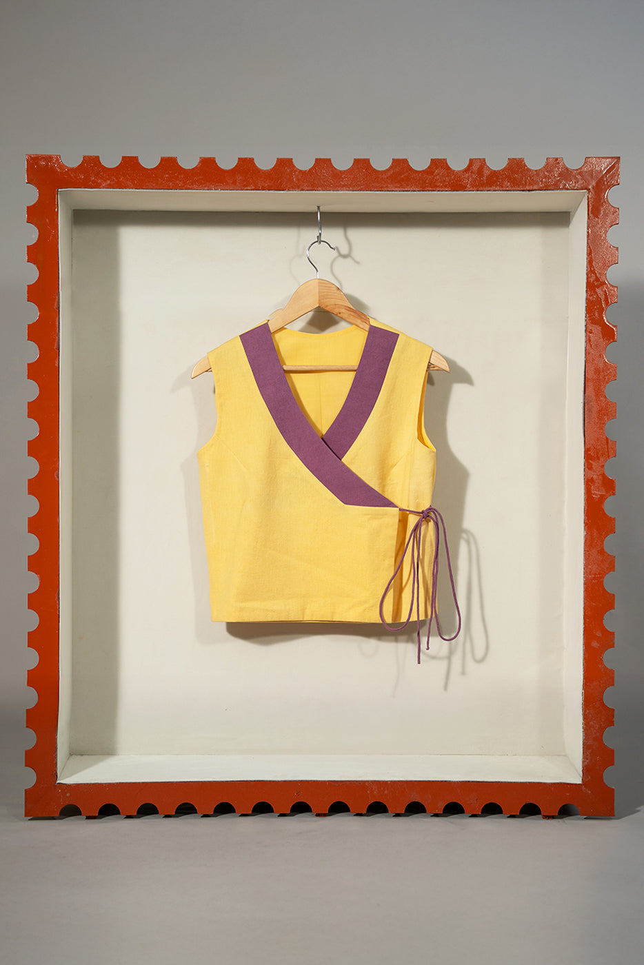 Wrap colour blocking top