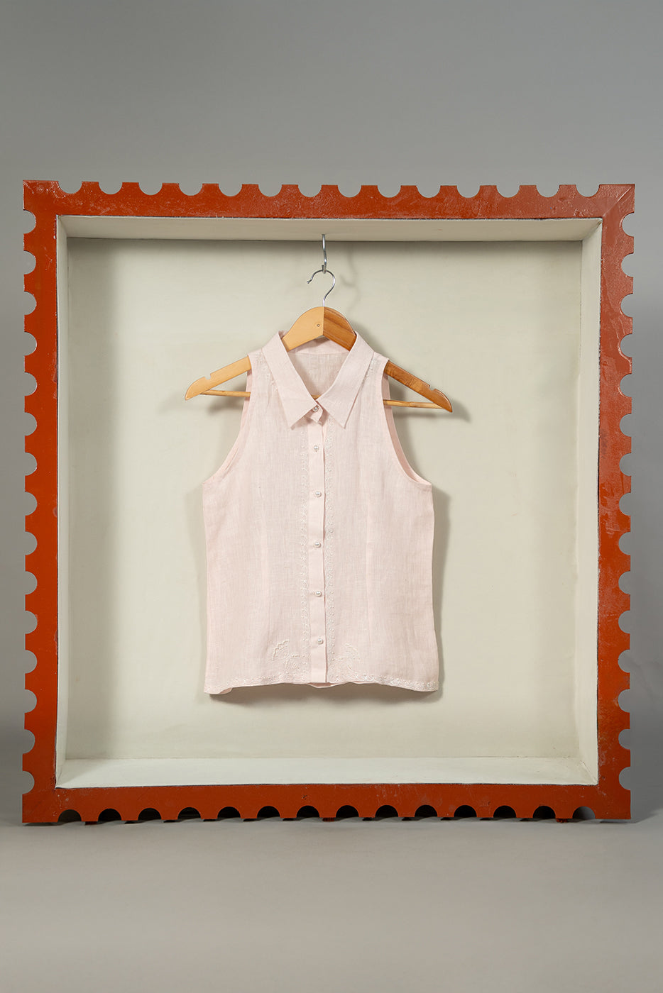 Floral embroidery shirt