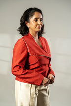 Wide collar detailing blazer - SSWAI