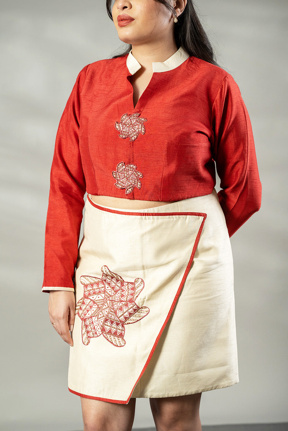 Pin wheel  embroidered co-ord