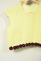 Floral embroidered crop top - SSWAI
