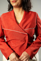 Wide collar detailing blazer - SSWAI