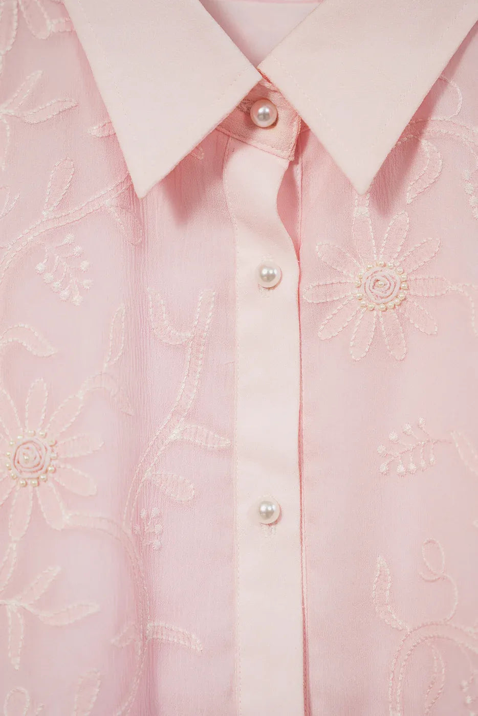 Embroidered georgette shirt - SSWAI