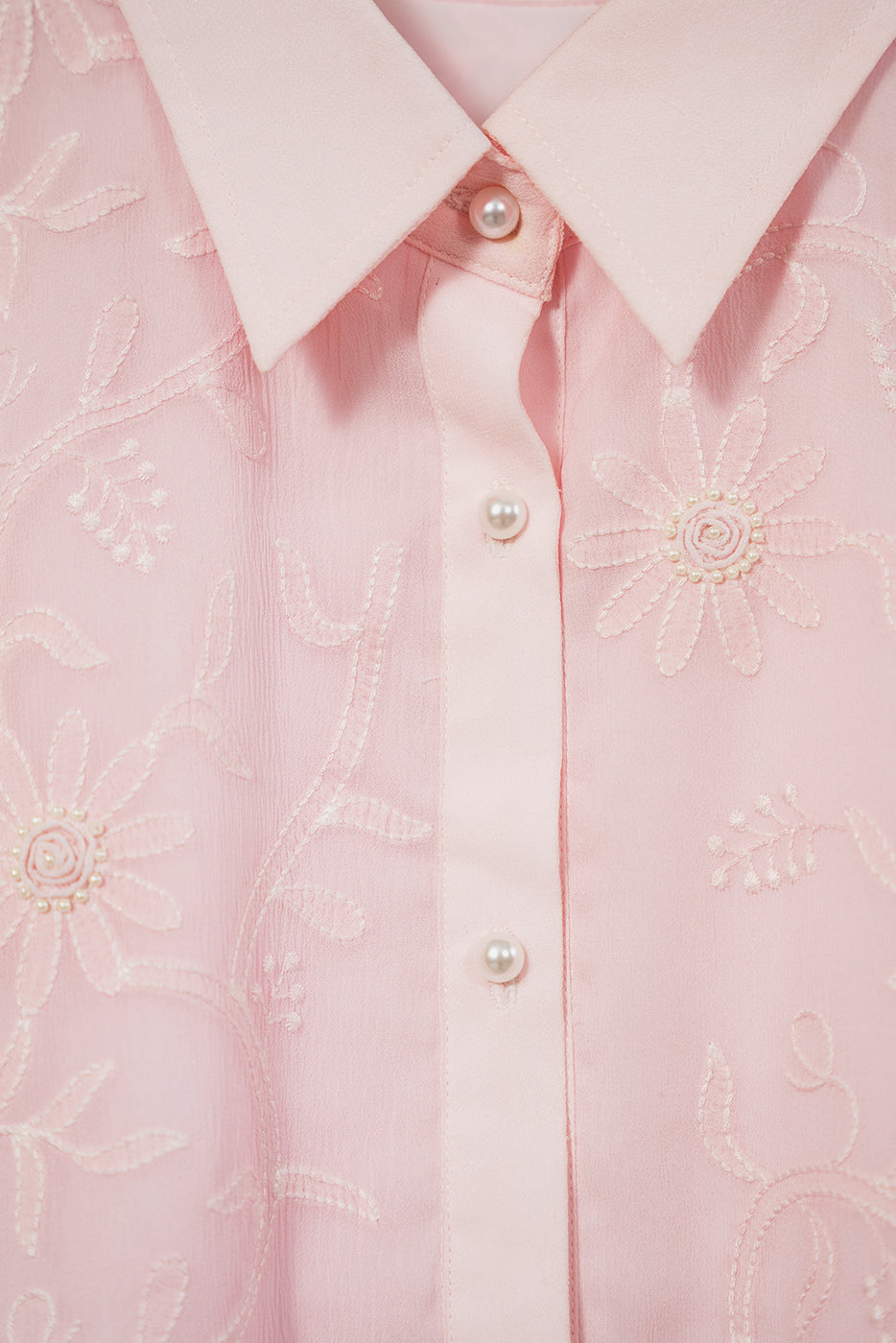 Embroidered georgette shirt