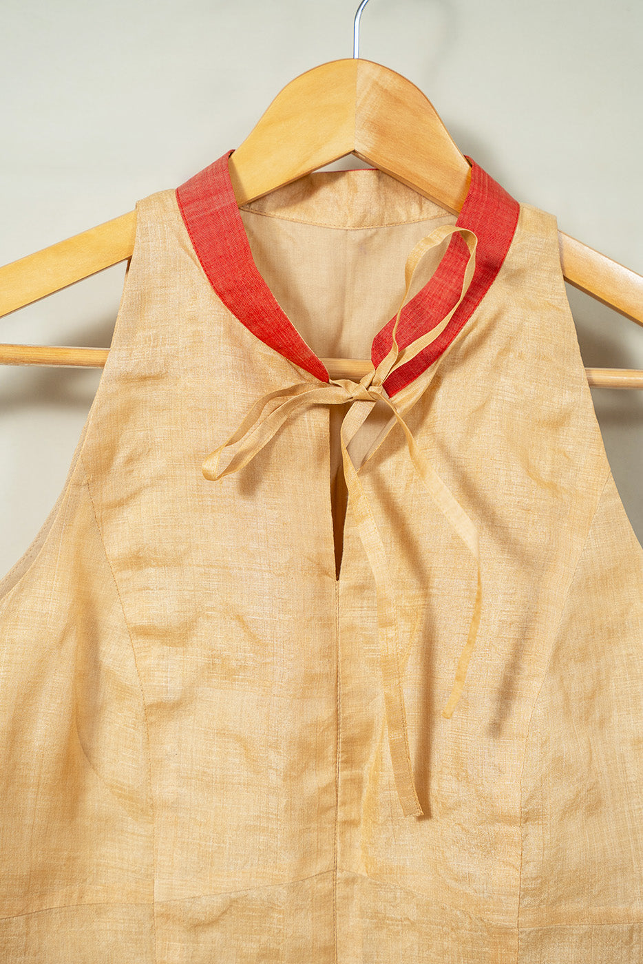 Mandrian collar muga silk top