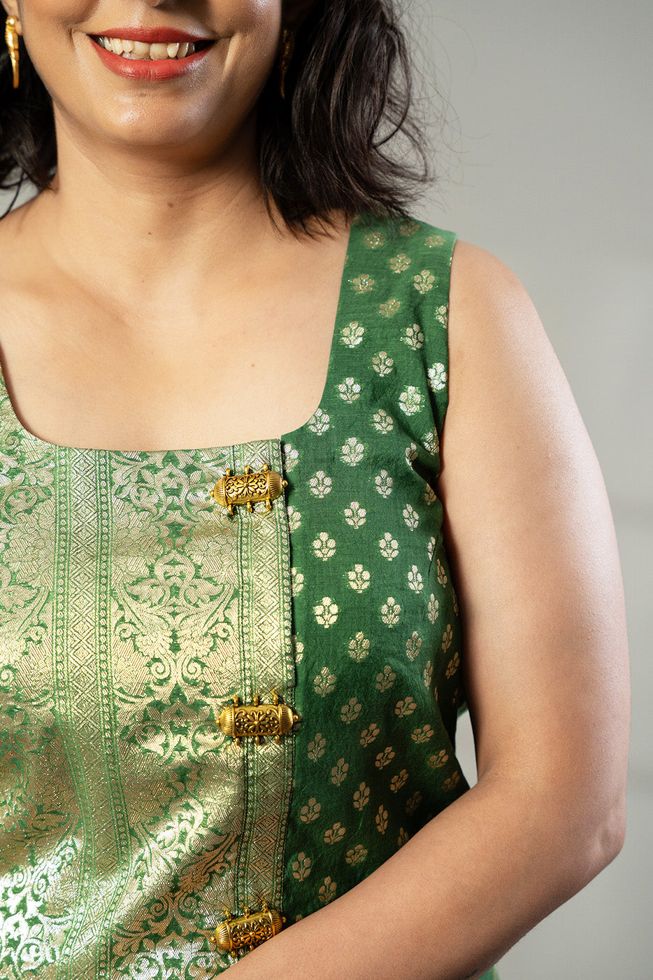 Chanderi brocade dress