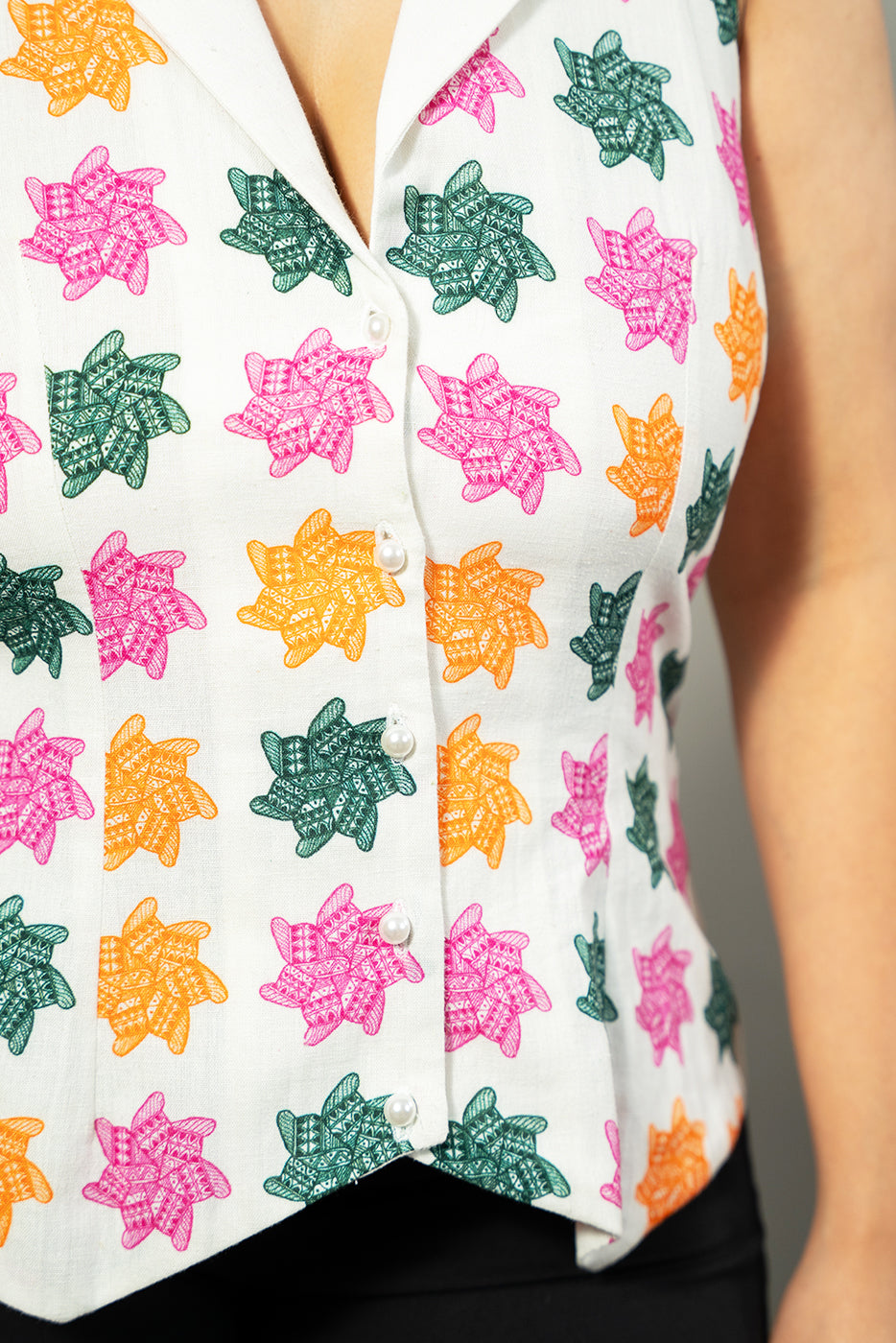 Halter neck collared shirt