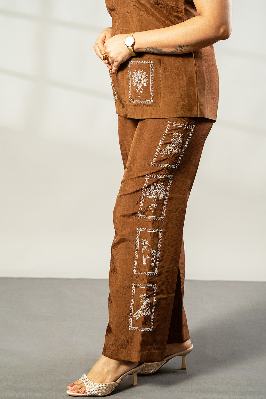 Stamp embroidered co-ord