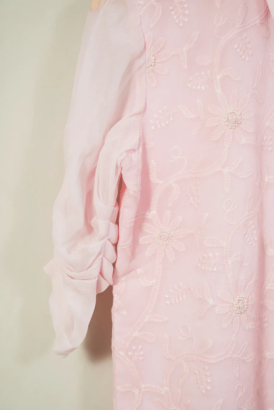 Embroidered georgette shirt - SSWAI