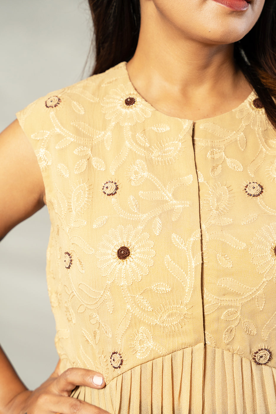 Georgette embroidered vest