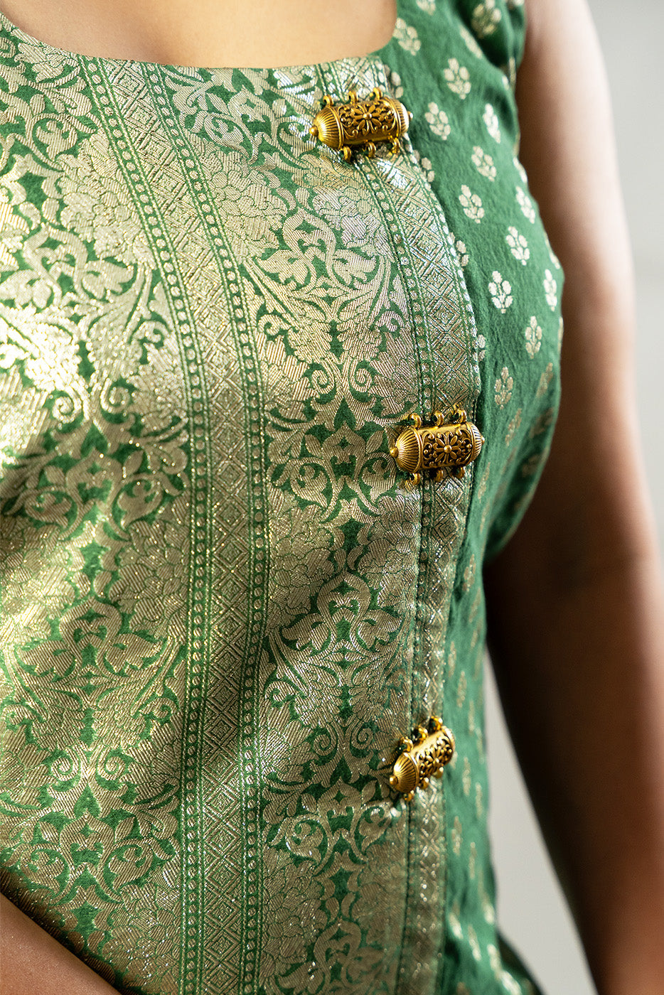 Chanderi brocade dress