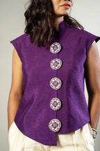 Mandarin collar top - SSWAI