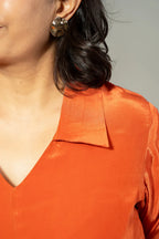 V-neck collared top - SSWAI