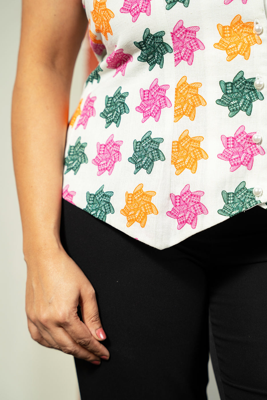 Halter neck collared shirt