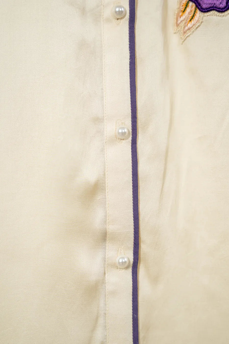 Shirt with floral applique - SSWAI