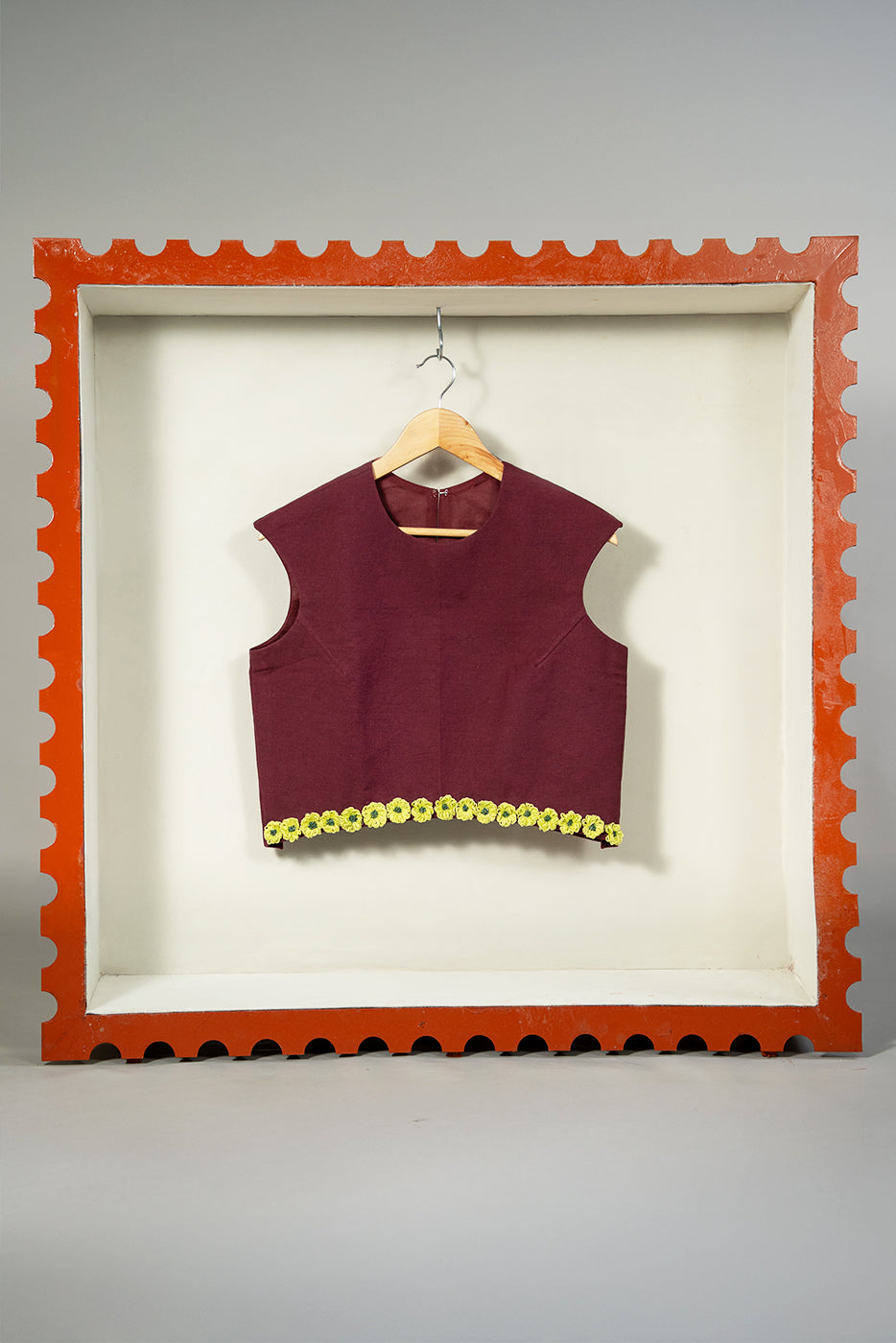 Floral embroidered crop top