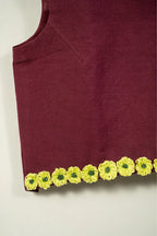 Floral embroidered crop top - SSWAI