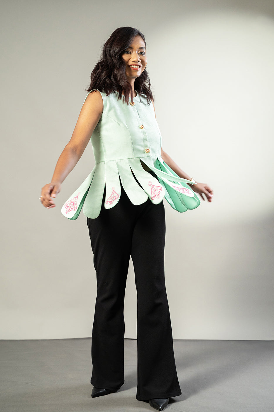 Embroidered kali top