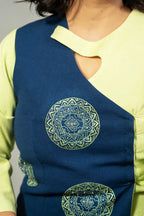 Asymmetric colour blocking top - SSWAI