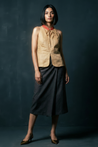 Mandarin Collar Muga Silk Top