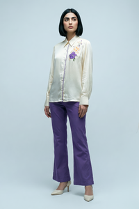 Shirt With Floral Applique