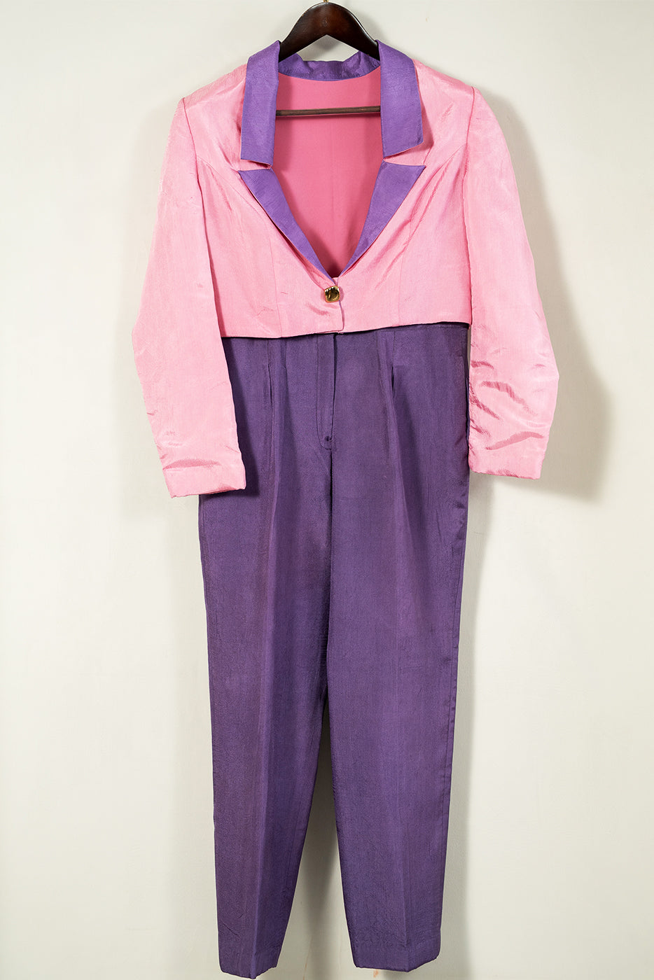 Cropped colour blocking blazer