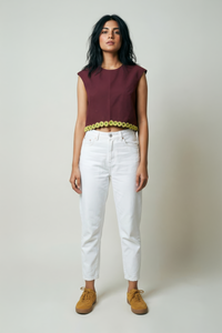 Floral Embroidered Crop Top