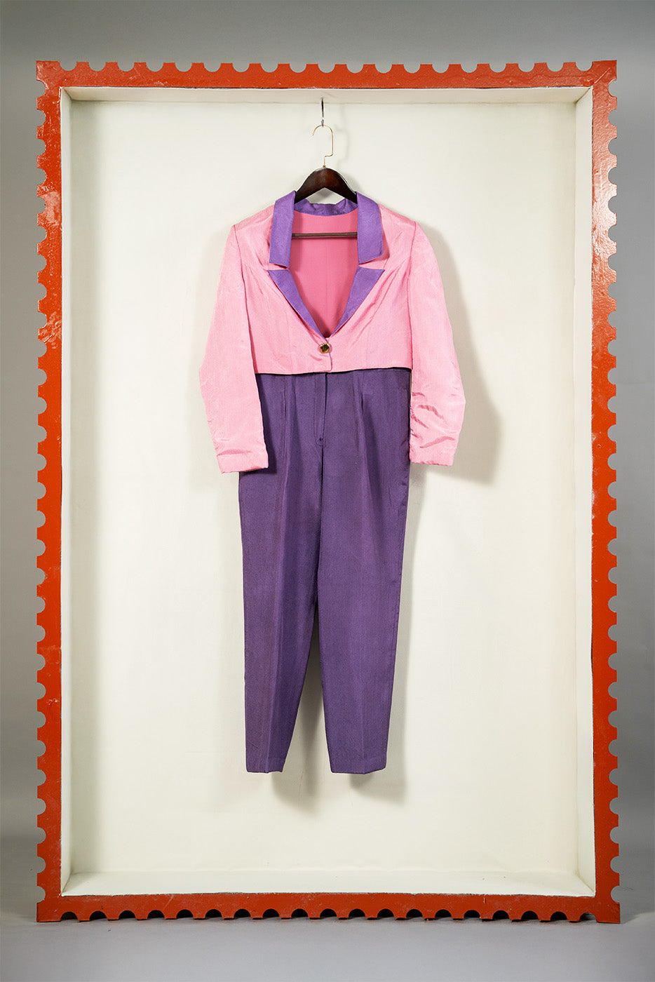 Cropped colour blocking blazer