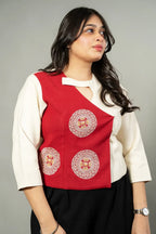 Asymmetric colour blocking top - SSWAI