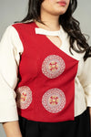 Asymmetric colour blocking top - SSWAI