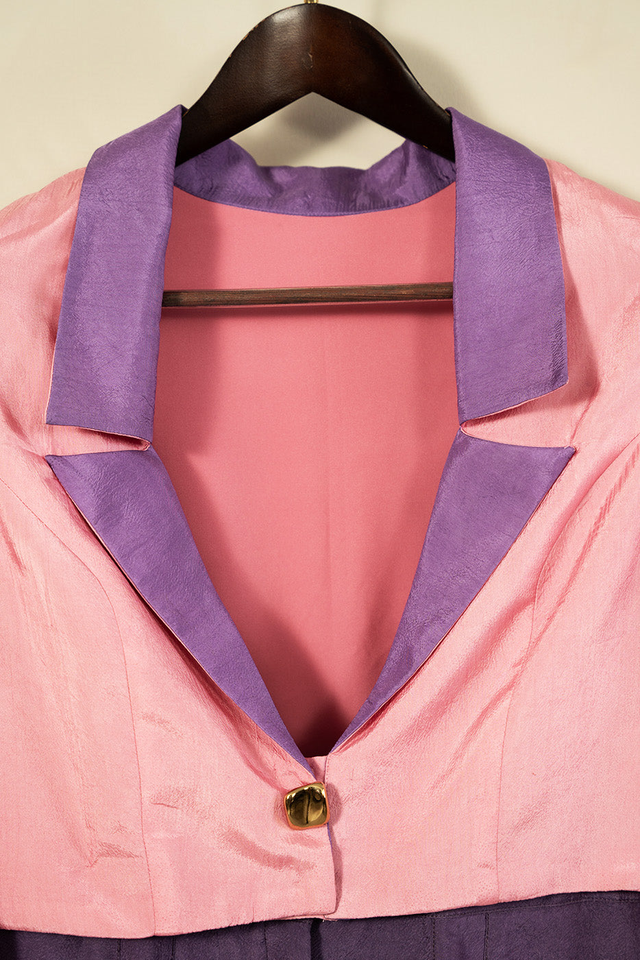 Cropped colour blocking blazer